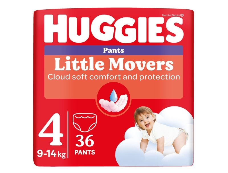 Huggies Little Movers Pants jednorázové plenkové kalhotky 9-14 kg 36 ks
