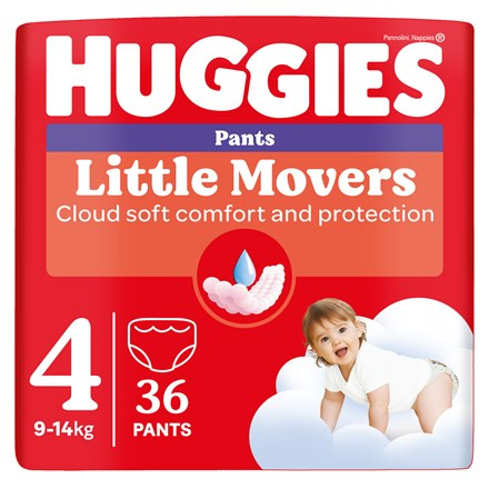 Huggies Little Movers Pants jednorázové plenkové kalhotky 9-14 kg 36 ks
