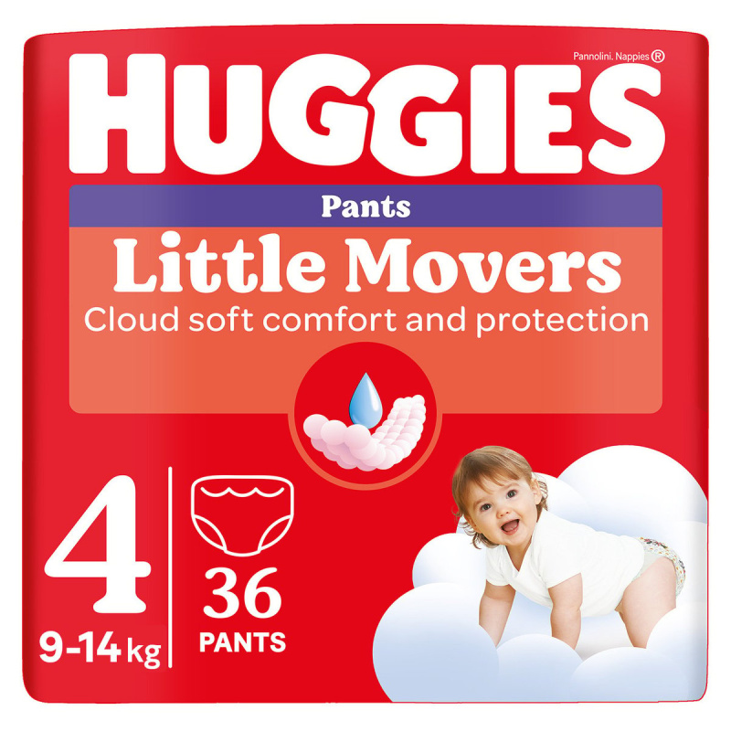 Huggies Little Movers Pants jednorázové plenkové kalhotky 9-14 kg 36 ks