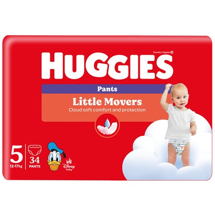 Huggies Little Movers Pants jednorázové plenkové kalhotky 12-17 kg 34 ks
