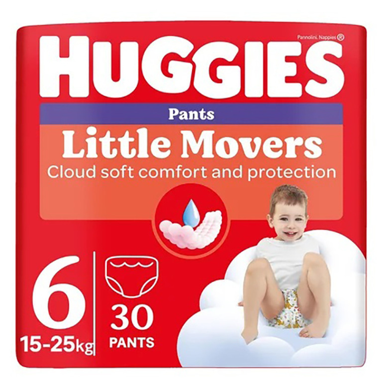 Huggies Little Movers Pants jednorázové plenkové kalhotky 15-25 kg 30 ks