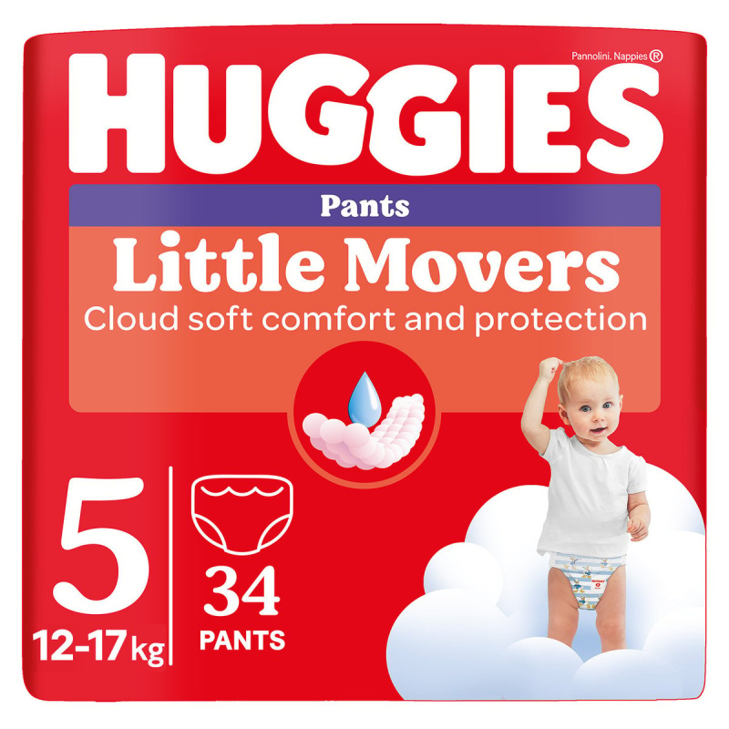 Huggies® Little Movers Pants plenkové kalhotky 5 (12–17 kg)