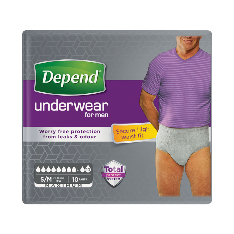 Depend Maximum pro muže S/M natahovací kalhotky vyšší pas 10 ks