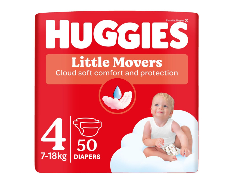 Huggies Little Movers Ultra Comfort jednorázové pleny Jumbo 7-18 kg 50 g