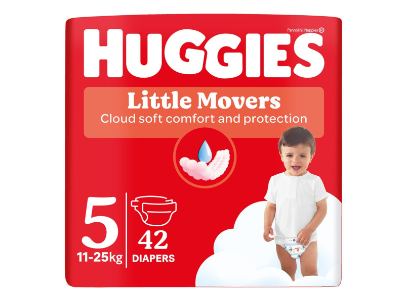 Huggies Little Movers Ultra Comfort jednorázové pleny Jumbo 11-25 kg 42 ks
