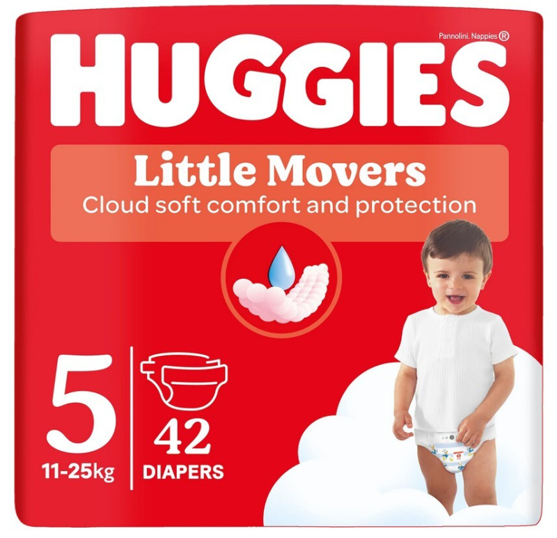 Huggies Little Movers Ultra Comfort jednorázové pleny Jumbo 11-25 kg 42 ks