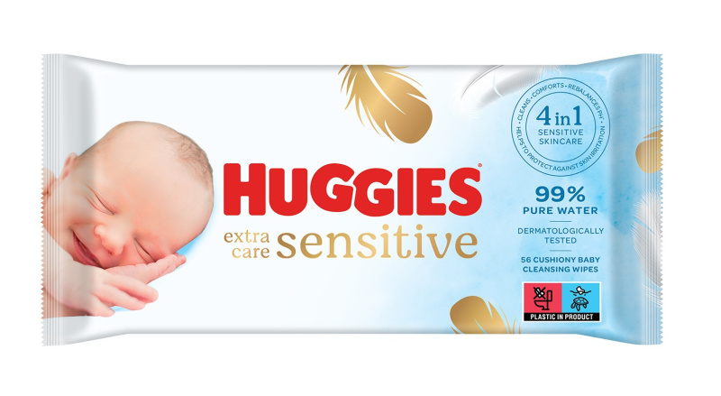 Huggies Extra Care Single vlhčené ubrousky pro děti 56 ks