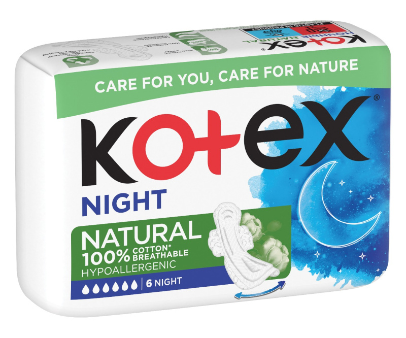 Kotex Natural Night vložky 6 ks
