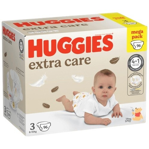 Huggies Extra Care 3 6–10 kg dětské pleny 96 ks box