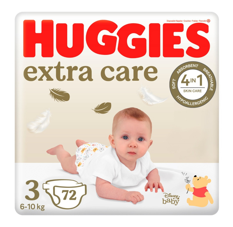 HUGGIES Dětské plenky Extra Care 3 velikost 6-10 kg 72 kusů