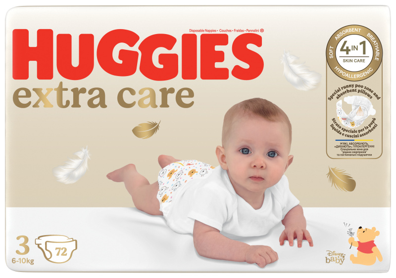 HUGGIES Dětské plenky Extra Care 3 velikost 6-10 kg 72 kusů