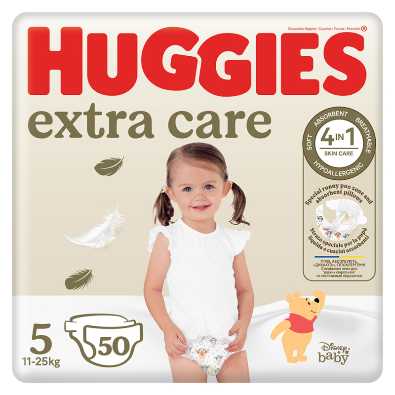 Huggies Extra Care Size 5 jednorázové pleny 11-25 kg 50 ks