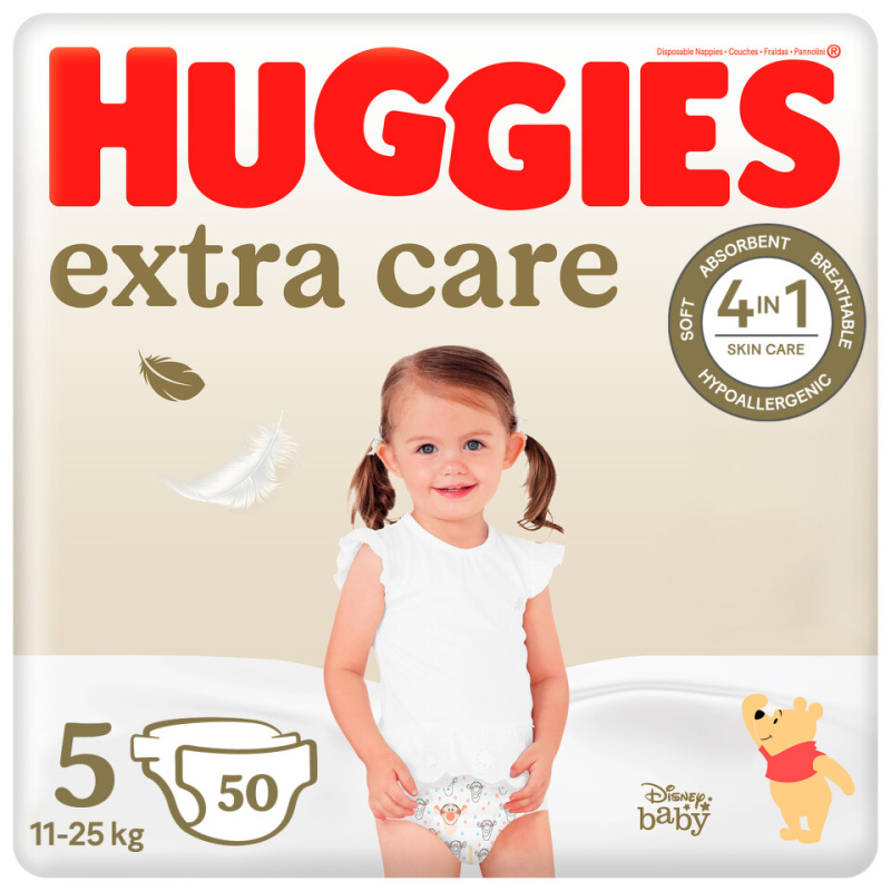 Huggies Extra Care Size 5 jednorázové pleny 11-25 kg 50 ks