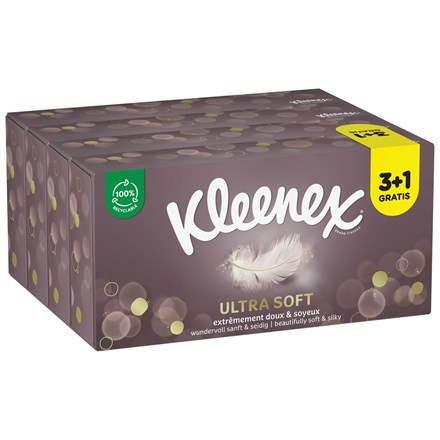 Kleenex Ultra Soft Box papírové kapesníky 4x64 ks