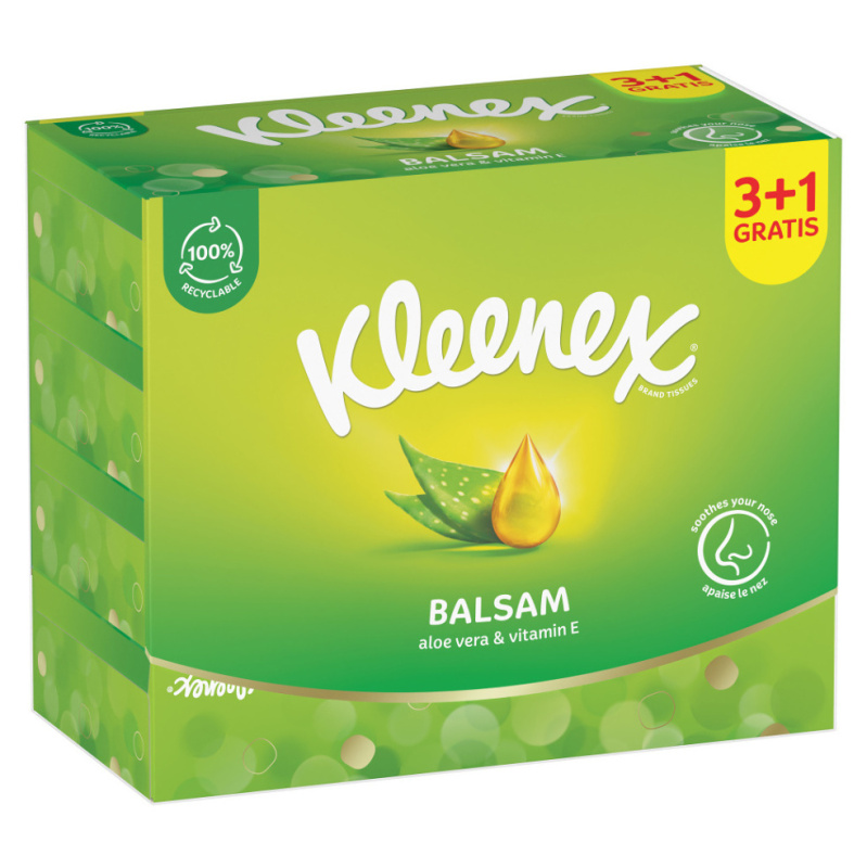 Kleenex Balsam Box papírové kapesníky 4x64 ks
