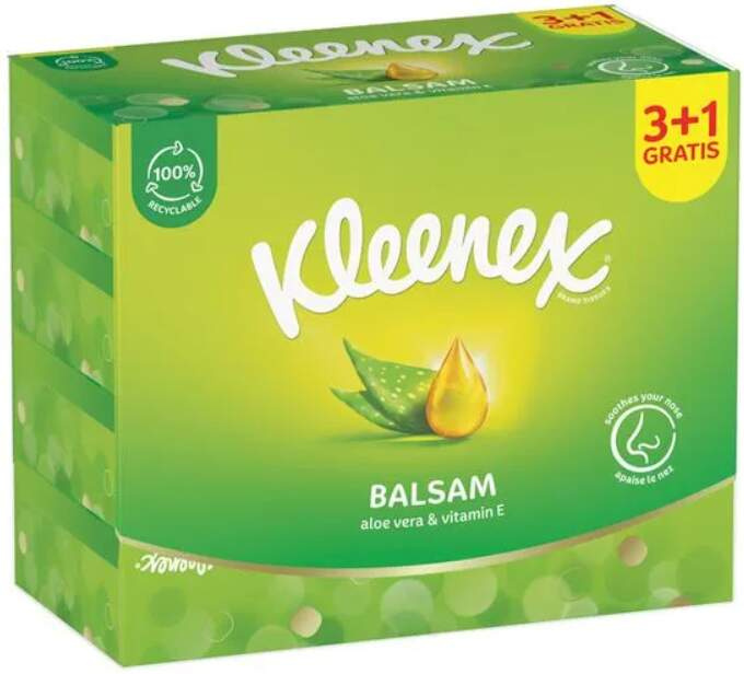 Kleenex Balsam Box papírové kapesníky 4x64 ks