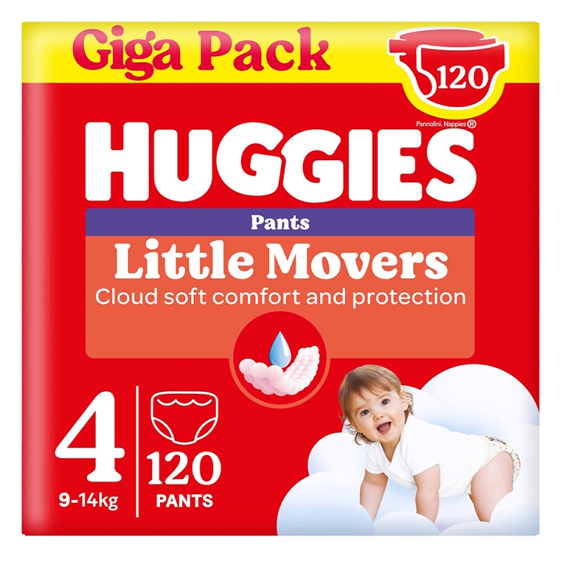 Huggies® Little Movers Pants box plenkové kalhotky 4 (9–14 kg)