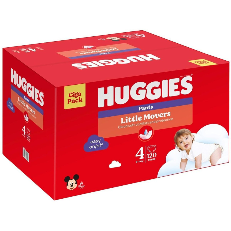 Huggies® Little Movers Pants box plenkové kalhotky 4 (9–14 kg)
