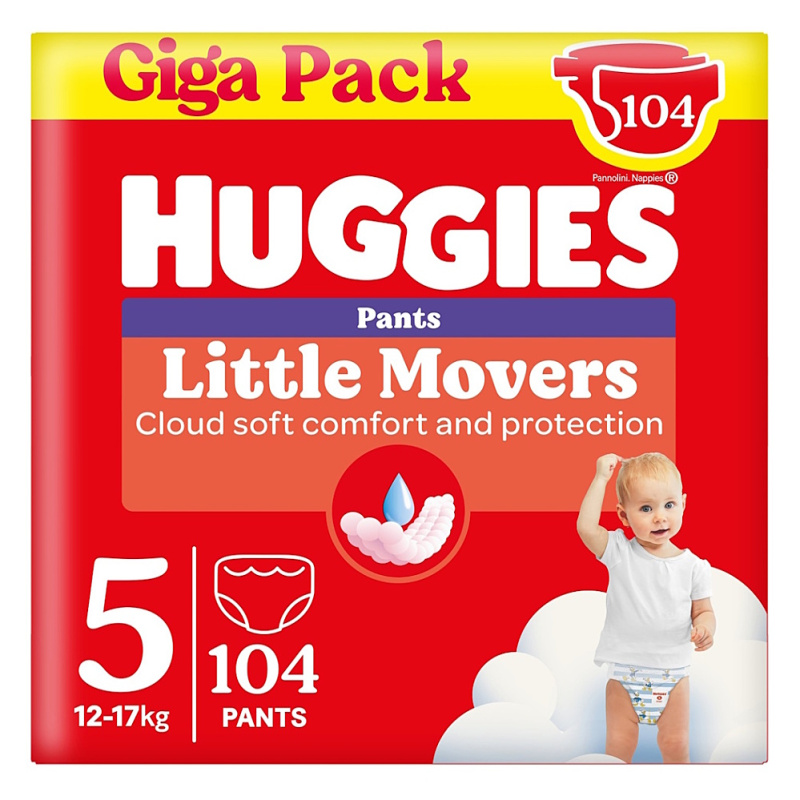 Huggies® Little Movers Pants box plenkové kalhotky 5 (12–17 kg)