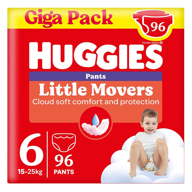 Huggies® Little Movers Pants box plenkové kalhotky 6 (15–25 kg)