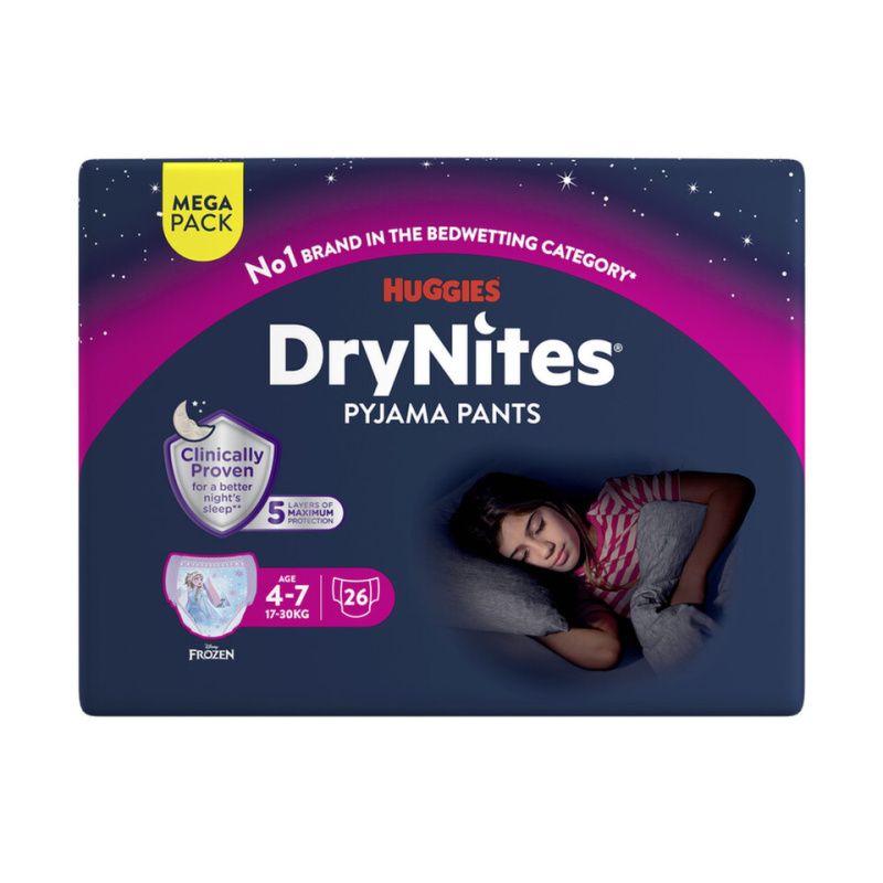 DRY NITES® Mega Natahovací kalhotky pro dívky 4-7 let 26 kusů