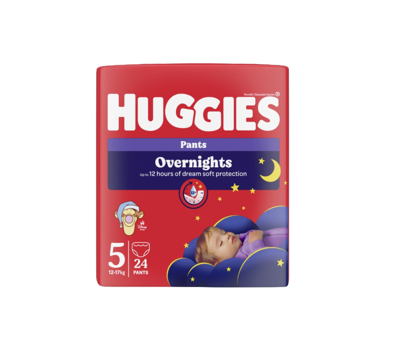 HUGGIES Dětské plenky Overnights Pants 5 velikost 12-17 kg 24 kusů