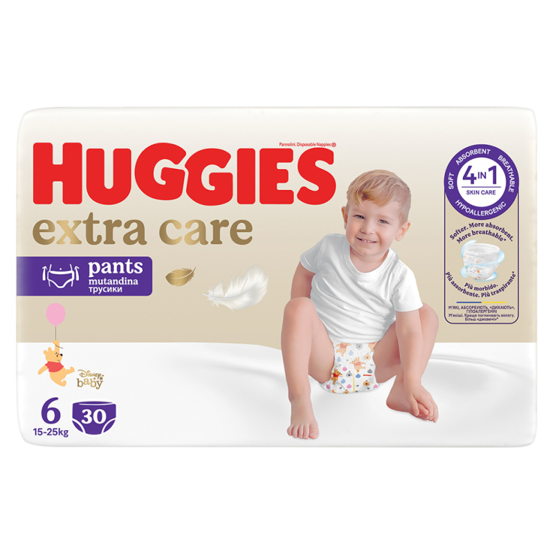 Huggies Extra Care Pants Size 6 jednorázové plenkové kalhotky 15-25 kg 30 ks