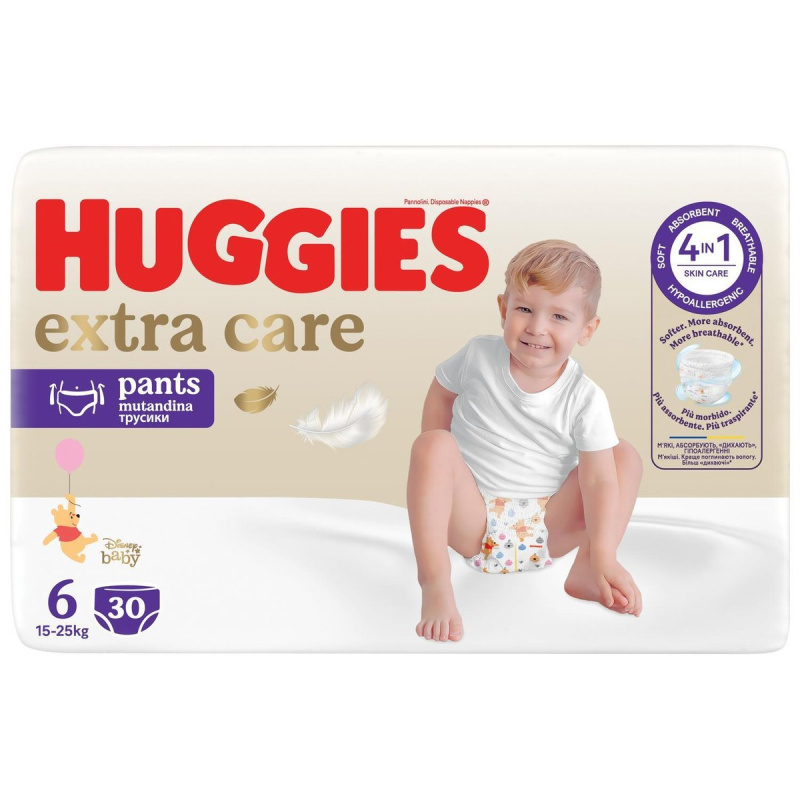 Huggies Extra Care Pants Size 6 jednorázové plenkové kalhotky 15-25 kg 30 ks