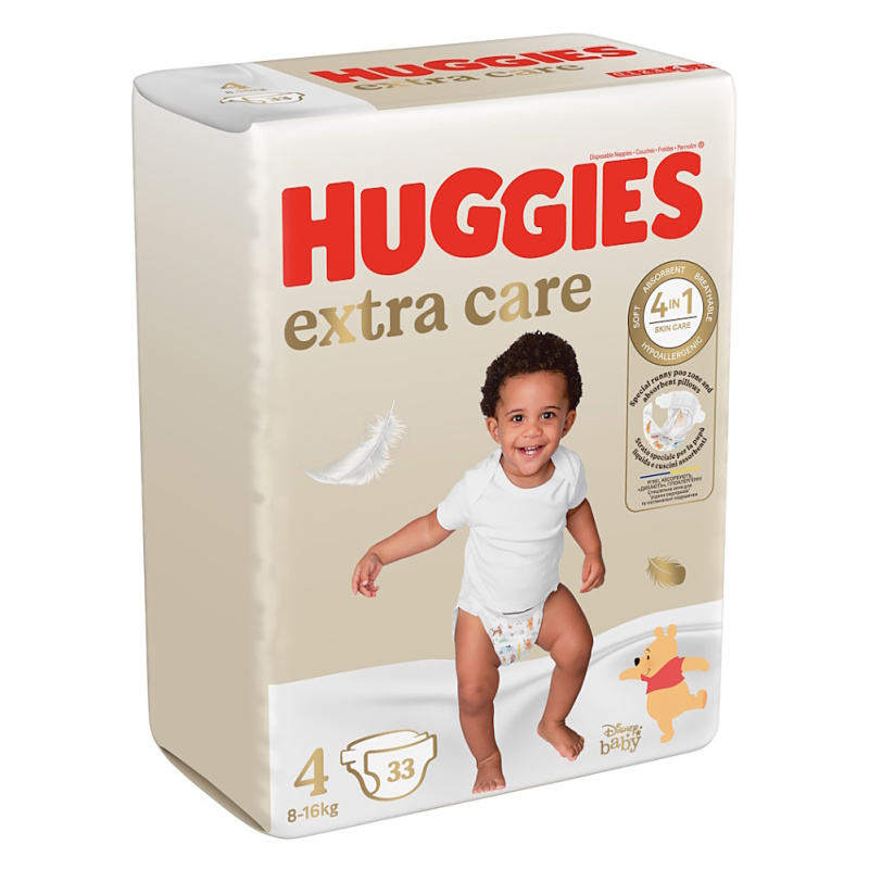 Huggies Extra Care Size 4 jednorázové pleny 8-16 kg 33 ks