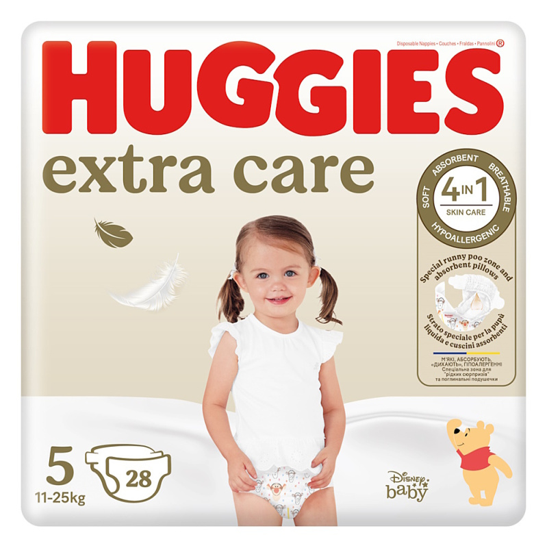 Huggies Extra Care Size 5 jednorázové pleny 11-25 kg 28 ks