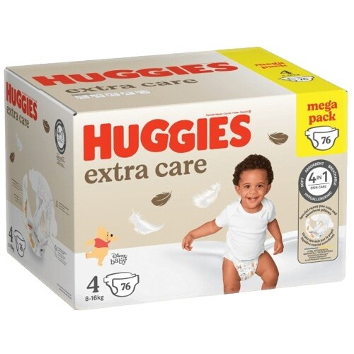 Huggies Extra Care 4 8–16 kg dětské pleny 76 ks