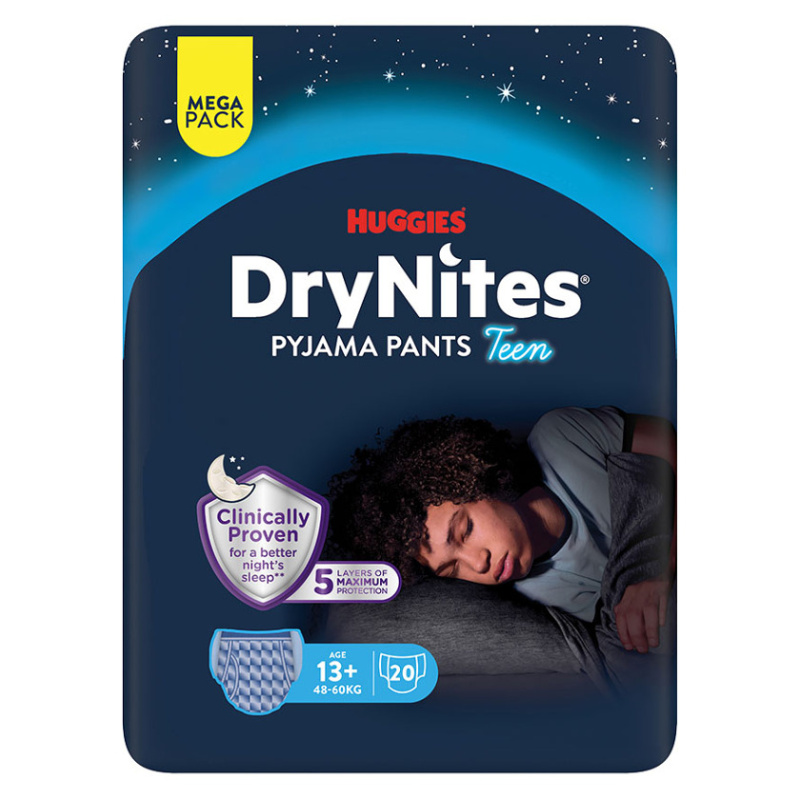 DRY NITES® Mega Natahovací kalhotky pro chlapce od 13+ let 20 kusů