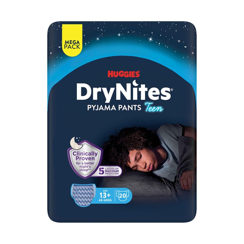 DRY NITES® Mega Natahovací kalhotky pro chlapce od 13+ let 20 kusů