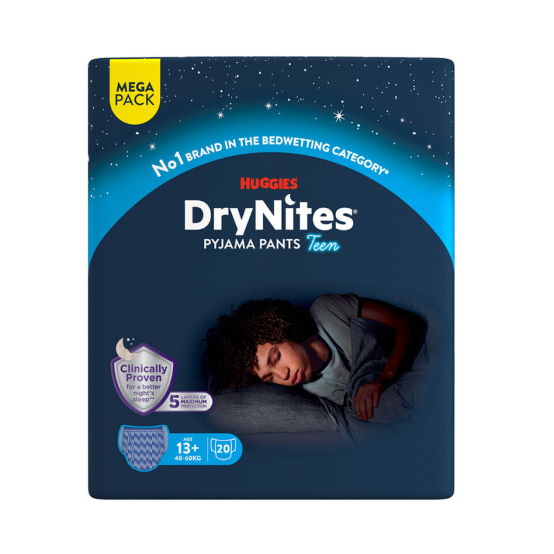 DRY NITES® Mega Natahovací kalhotky pro chlapce od 13+ let 20 kusů