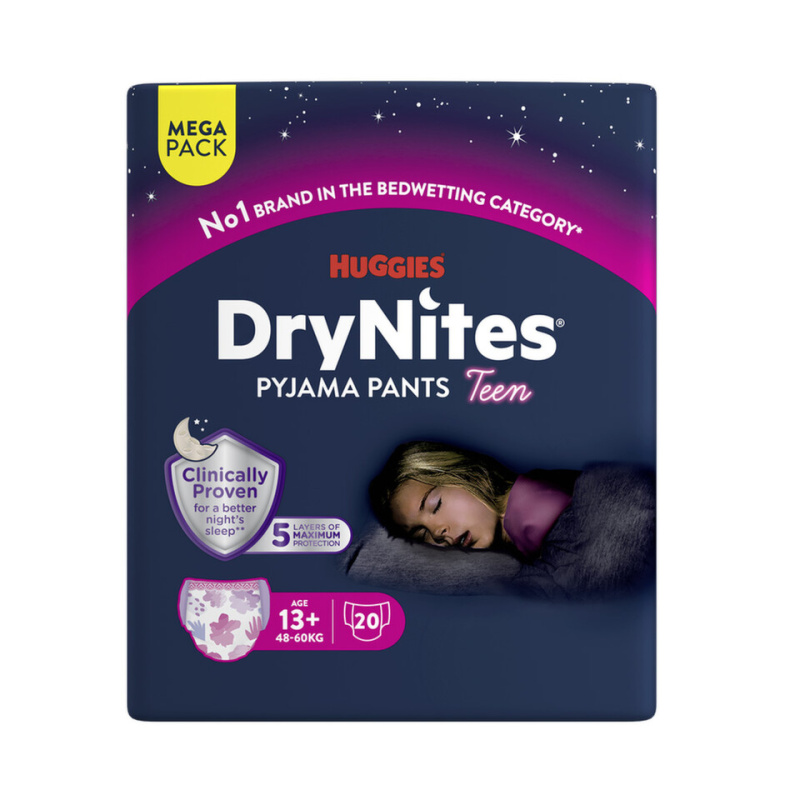 DRY NITES® Mega Natahovací kalhotky pro dívky od 13+ let 20 kusů