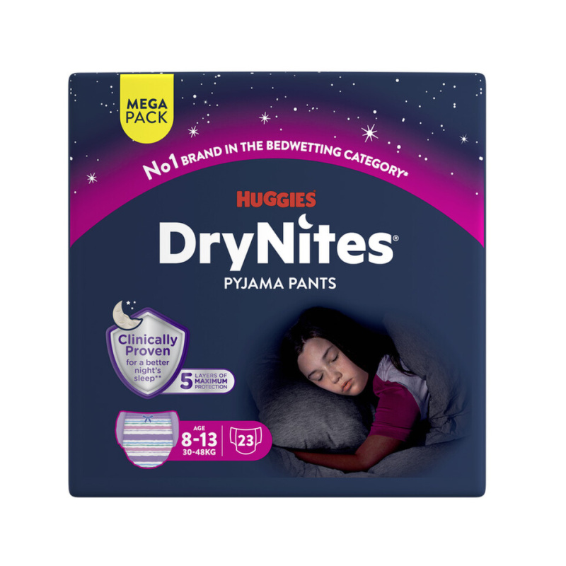DRY NITES® Mega Natahovací kalhotky pro dívky 8-13 let 23 kusů