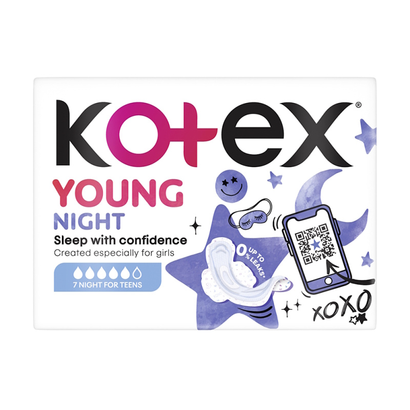 Kotex Young Night vložky na noc 7 ks