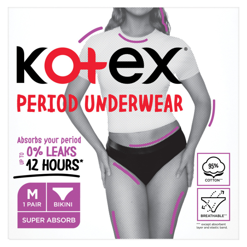 Kotex Period Underwear Size M menstruační kalhotky velikost M 1 ks