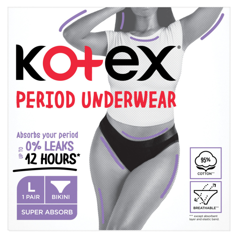 Kotex Period Underwear Size L menstruační kalhotky velikost L 1 ks