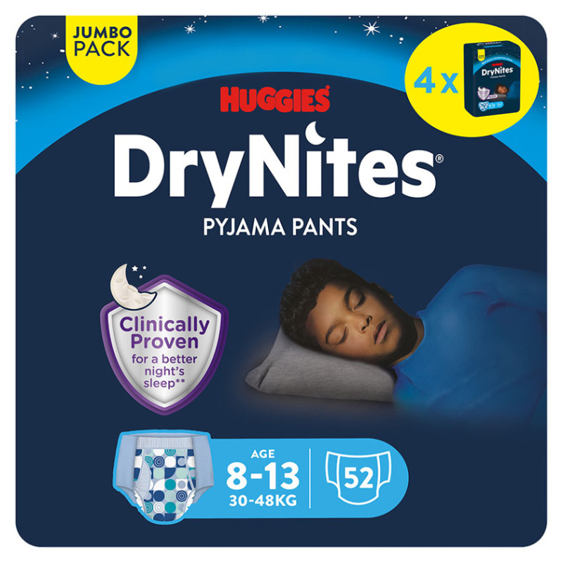 DRY NITES® Jumbo Natahovací kalhotky pro chlapce 8-13 let 52 kusů