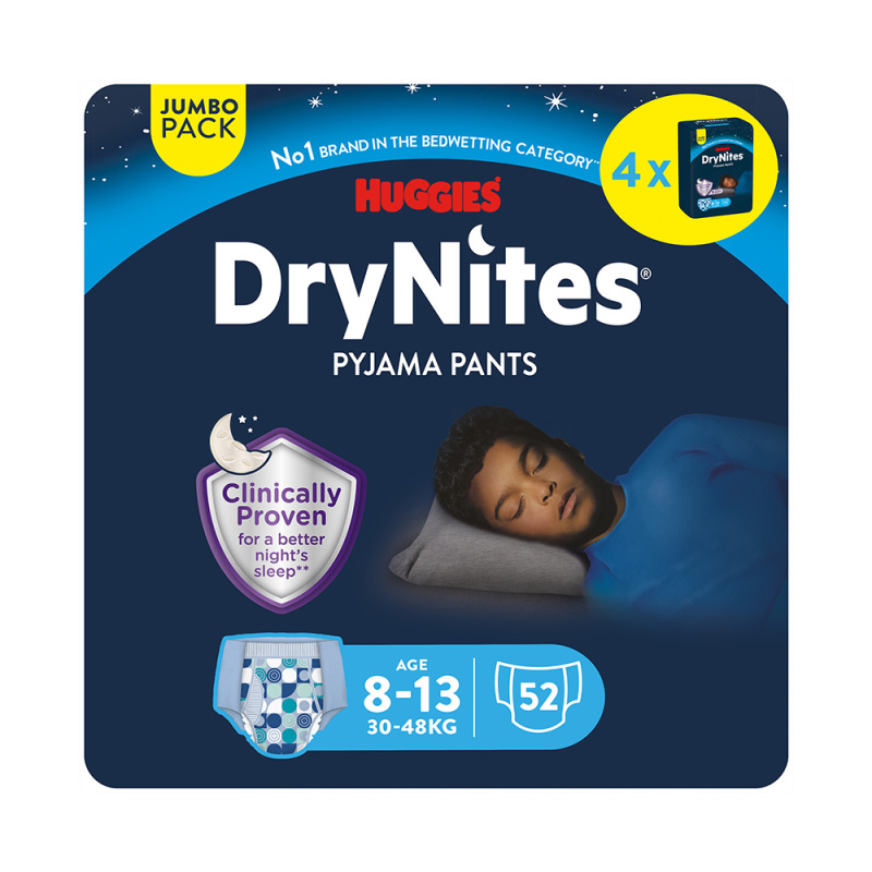DRY NITES® Jumbo Natahovací kalhotky pro chlapce 8-13 let 52 kusů