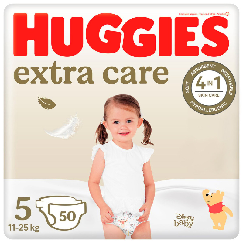Huggies® Extra Care jednorázové plenky 5 (11–25 kg)