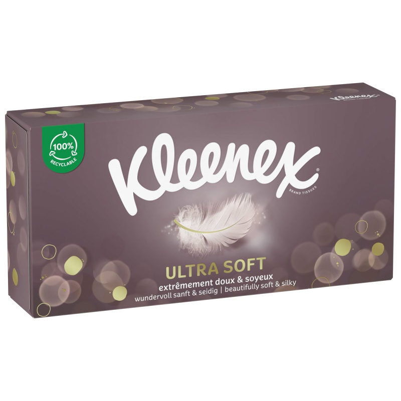 Kleenex® Ultra Soft papírové kapesníky 3 vrstvé box