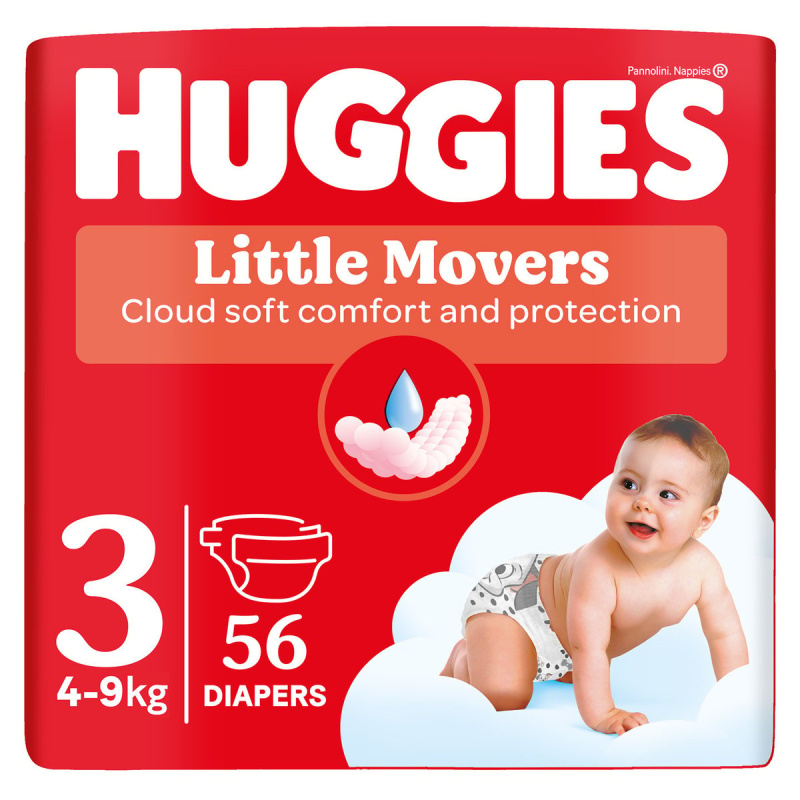 Huggies® Little Movers jednorázové plenky 3 (4–9 kg)