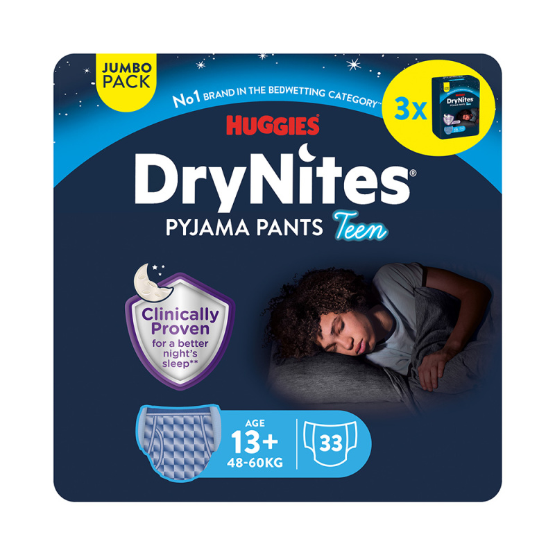 DRY NITES® Jumbo Natahovací kalhotky pro chlapce od 13+ let 33 kusů