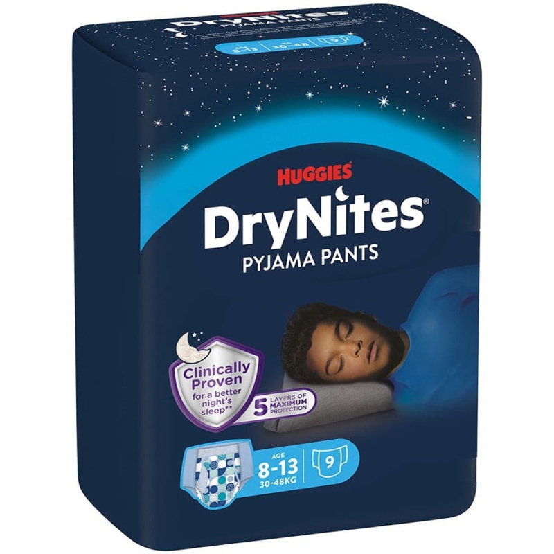 Huggies® DryNites jednorázové kalhotky na noc chlapecké L (30–34 kg)