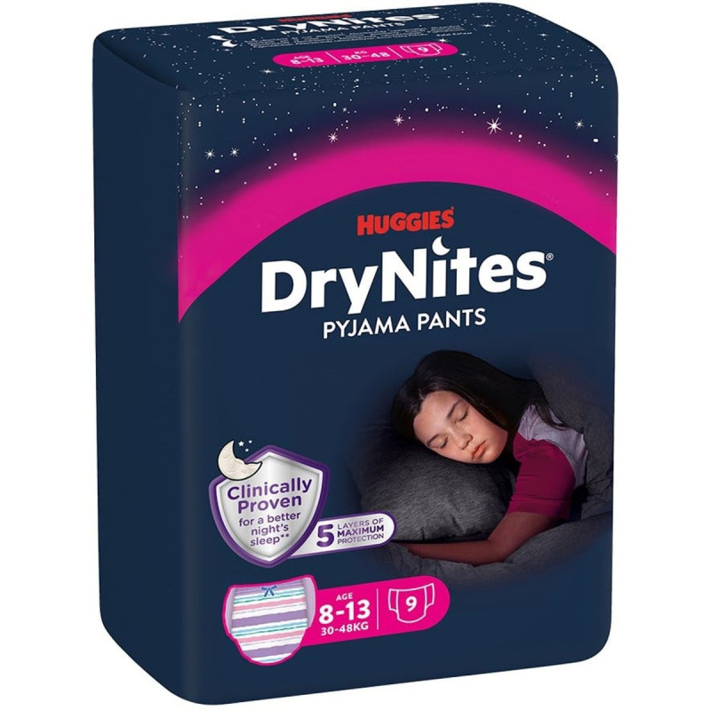 Huggies® DryNites jednorázové kalhotky na noc dívčí L (30–34 kg)