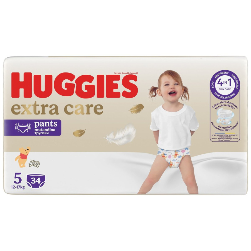 Huggies® Extra Care plenkové kalhotky 5 (12–17 kg)