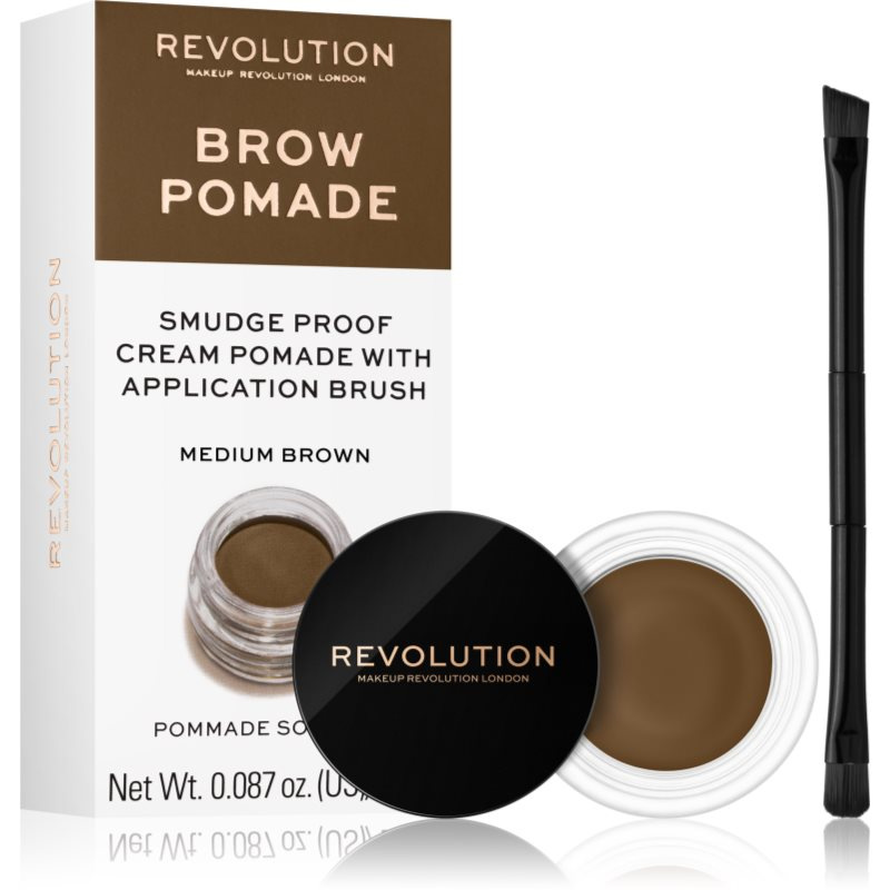 Makeup Revolution Brow Pomade pomáda na obočí odstín Medium Brown 2.5 g
