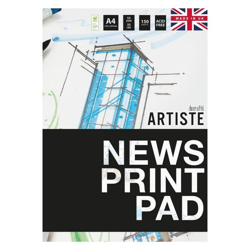 Skicák Artiste Newsprint bílý (53g/m2, 150 listů) A4